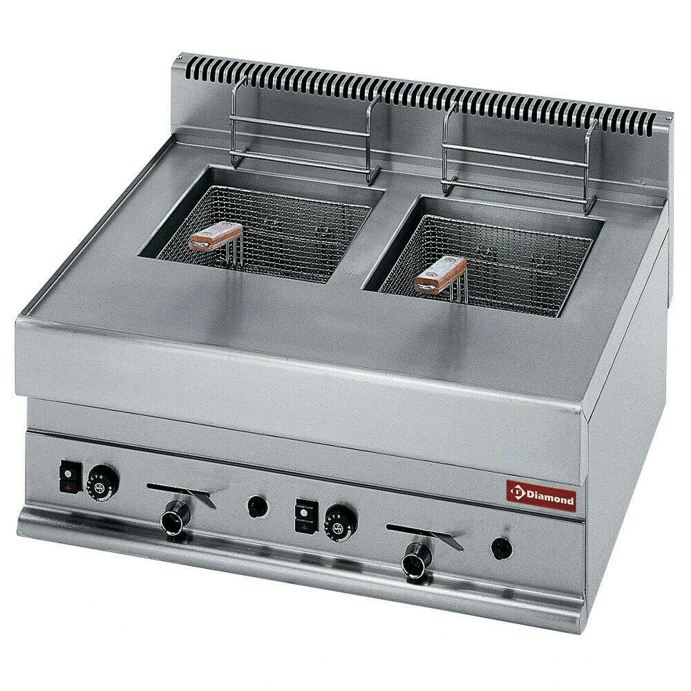 Gastro Gas-Fritteuse Zwei Becken Tischgerät Fritteuse Je 8 L Kapazität 3 Gastro Gas-Fritteuse Zwei Becken Tischgerät Fritteuse Je 8 L Kapazität – Bild 3