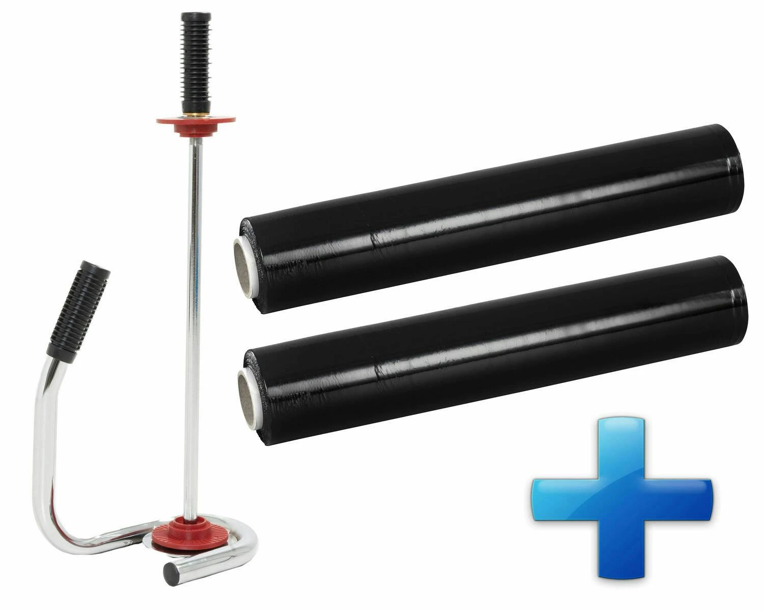 Sparset 2 Rollen Handstretchfolie Handwickelfolie Schwarz Mit Abroller DE LUXE 1 Sparset 2 Rollen Handstretchfolie Handwickelfolie Schwarz Mit Abroller DE LUXE