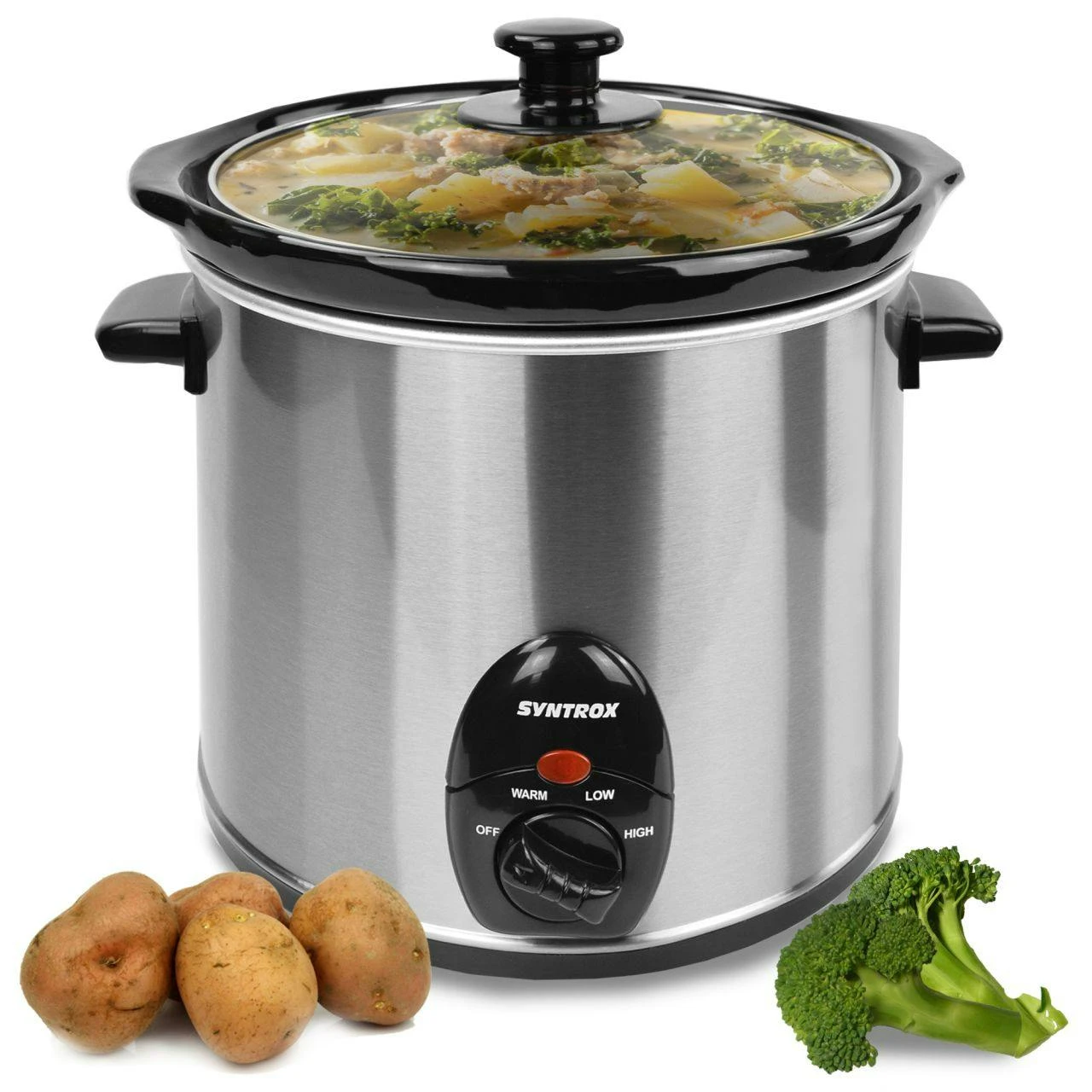 7,5 Liter Edelstahl Slow Cooker Mit Warmhaltefunktion 4 7,5 Liter Edelstahl Slow Cooker Mit Warmhaltefunktion – Bild 4