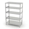 Edelstahl Gastro-Lagerregal Mit 5 Verstellbaren (perforierten) Ablagefächern | AISI 430 Qualität | HxBxT 180x140x40