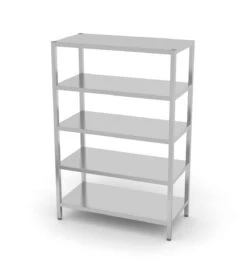 Edelstahl Gastro-Lagerregal Mit 5 Verstellbaren (perforierten) Ablagefächern | AISI 430 Qualität | HxBxT 180x140x40 -Küchenbedarf Laden c93f83b5 aadc 4a7d 9de7 2e37b61cdaf0