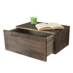 Küchenbedarf Laden 29 Wandregal HWC-C55, Schubladen-Regal, Shabby-Look Vintage, 21x46x30cm ~ Braun